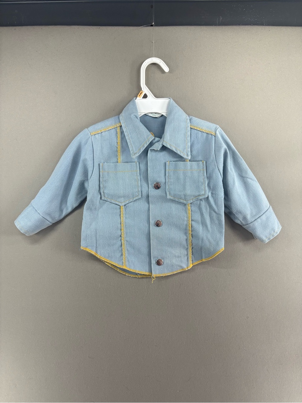 Vintage Healthtex Stantogs Sz 2T Blue Denim Jacket Snap Front Rockabilly Western